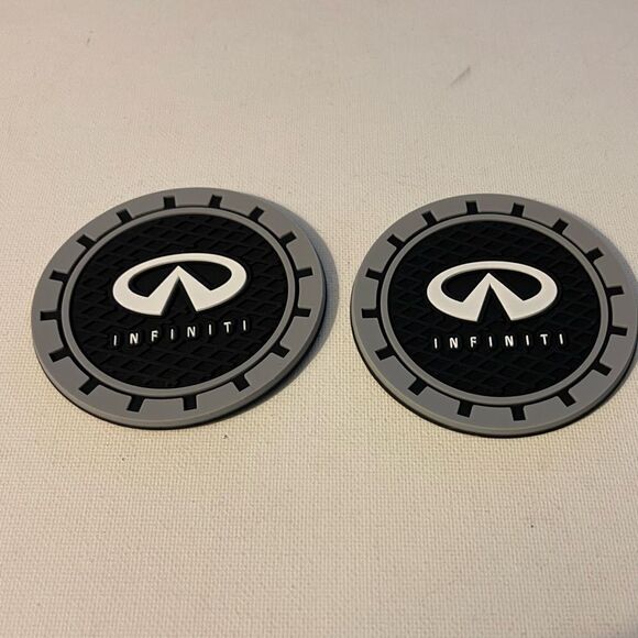 Infinity car cup Coasters in black and gray. Set of 2 NWT - Picture 3 of 5